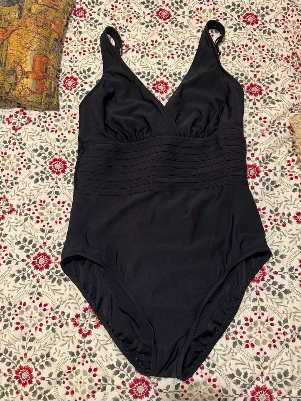 Aqua Green Black One-Piece Swimsuit